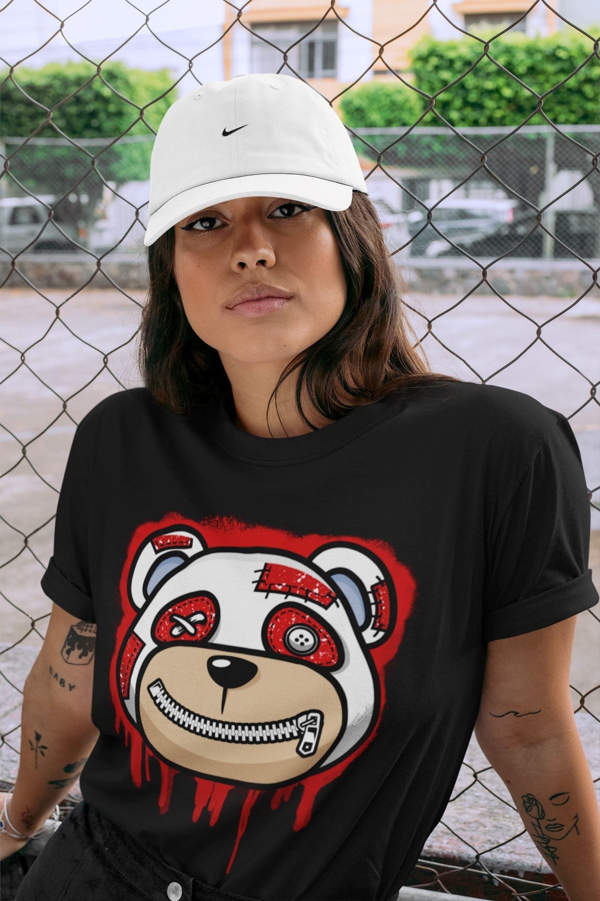 Jordan 6 Red Velvet Cookies Sneaker Matching T-Shirt Bear Face Sneaker Tees Jordan 6 Red Velvet Cookies Sneaker Release Tees Crew Neck Tees