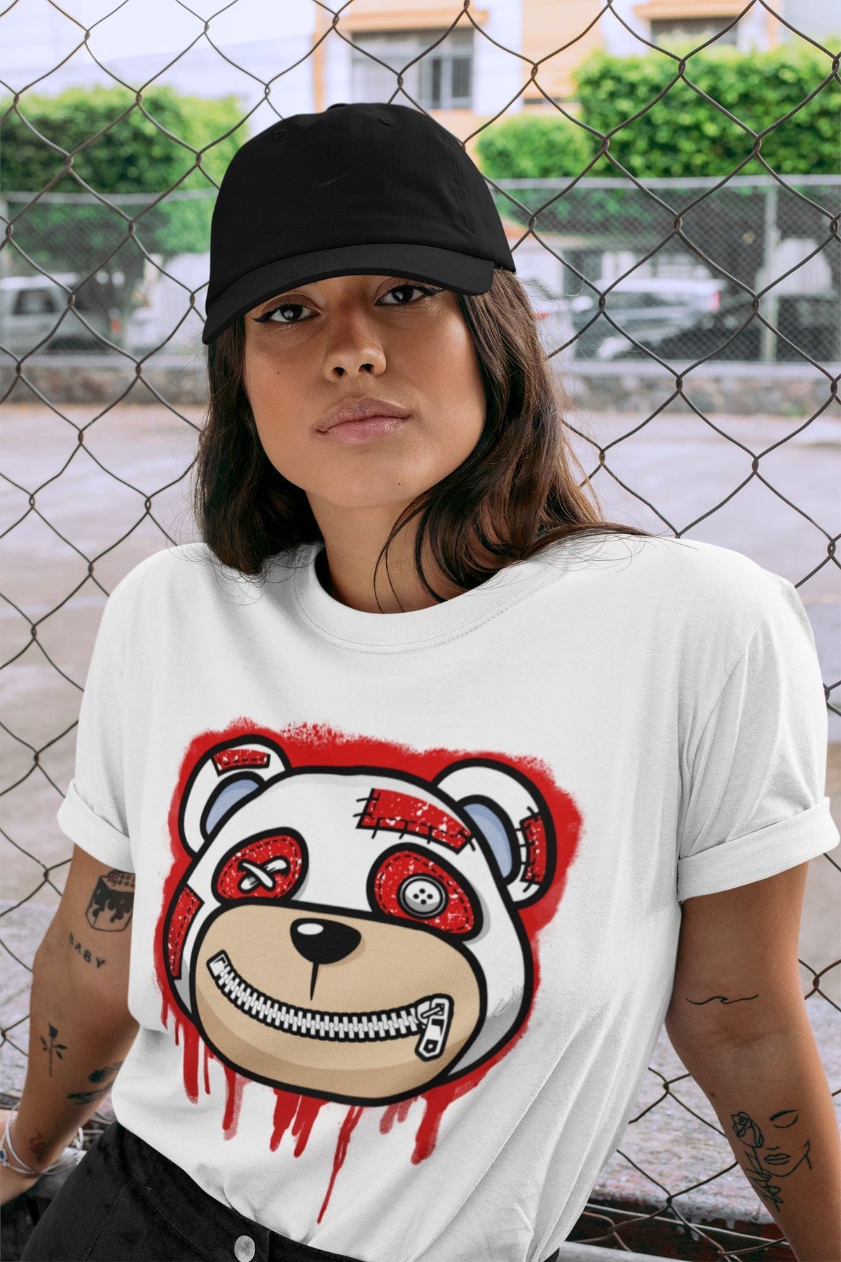 Jordan 6 Red Velvet Cookies Sneaker Matching T-Shirt Bear Face Sneaker Tees Jordan 6 Red Velvet Cookies Sneaker Release Tees Crew Neck Tees