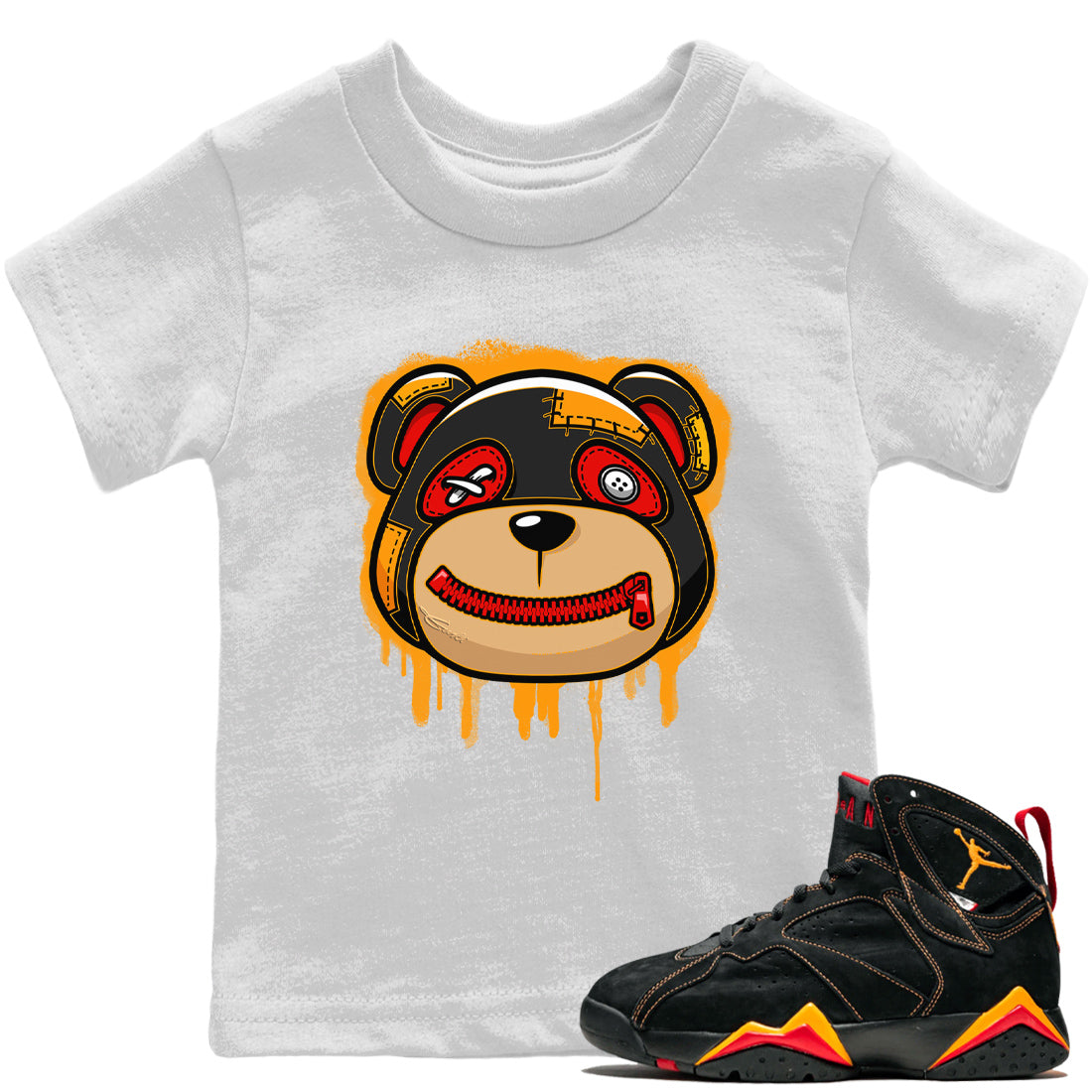 Jordan 7 Citrus Shirt To Match Jordans Bear Face Sneaker Tees Jordan 7 Citrus Drip Gear Zone Sneaker Matching Clothing Kids Shirts