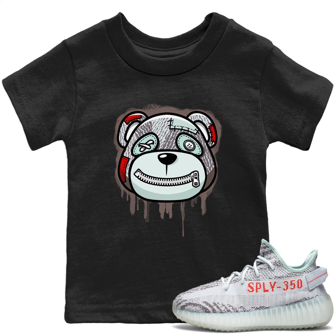 Yeezy 350 Blue Tint Shirt To Match Jordans Bear Face Sneaker Tees Yeezy 350 Blue Tint Drip Gear Zone Sneaker Matching Clothing Kids Shirts