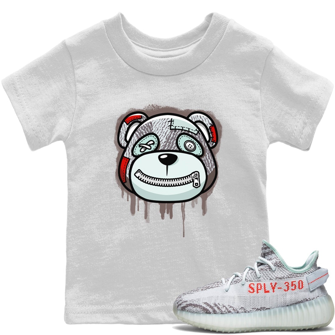 Yeezy 350 Blue Tint Shirt To Match Jordans Bear Face Sneaker Tees Yeezy 350 Blue Tint Drip Gear Zone Sneaker Matching Clothing Kids Shirts