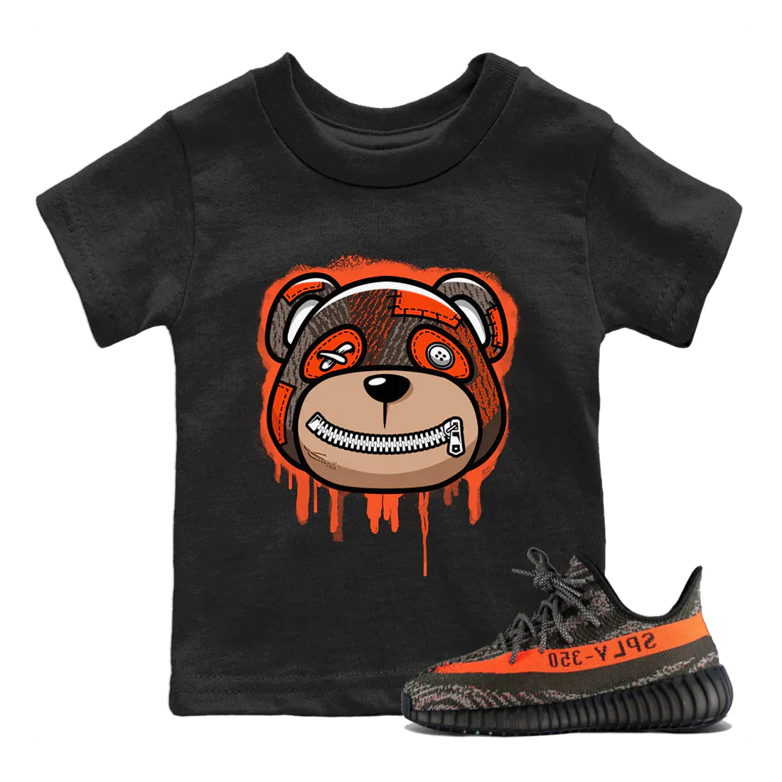 Yeezy 350 Carbon Beluga Shirt To Match Jordans Bear Face Sneaker Tees Yeezy 350 Carbon Beluga Drip Gear Zone Sneaker Matching Clothing Kids Shirts