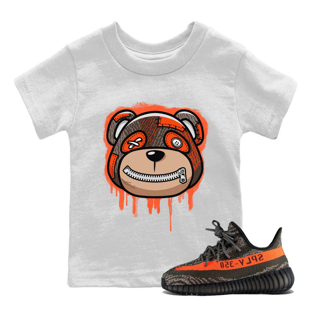 Yeezy 350 Carbon Beluga Shirt To Match Jordans Bear Face Sneaker Tees Yeezy 350 Carbon Beluga Drip Gear Zone Sneaker Matching Clothing Kids Shirts