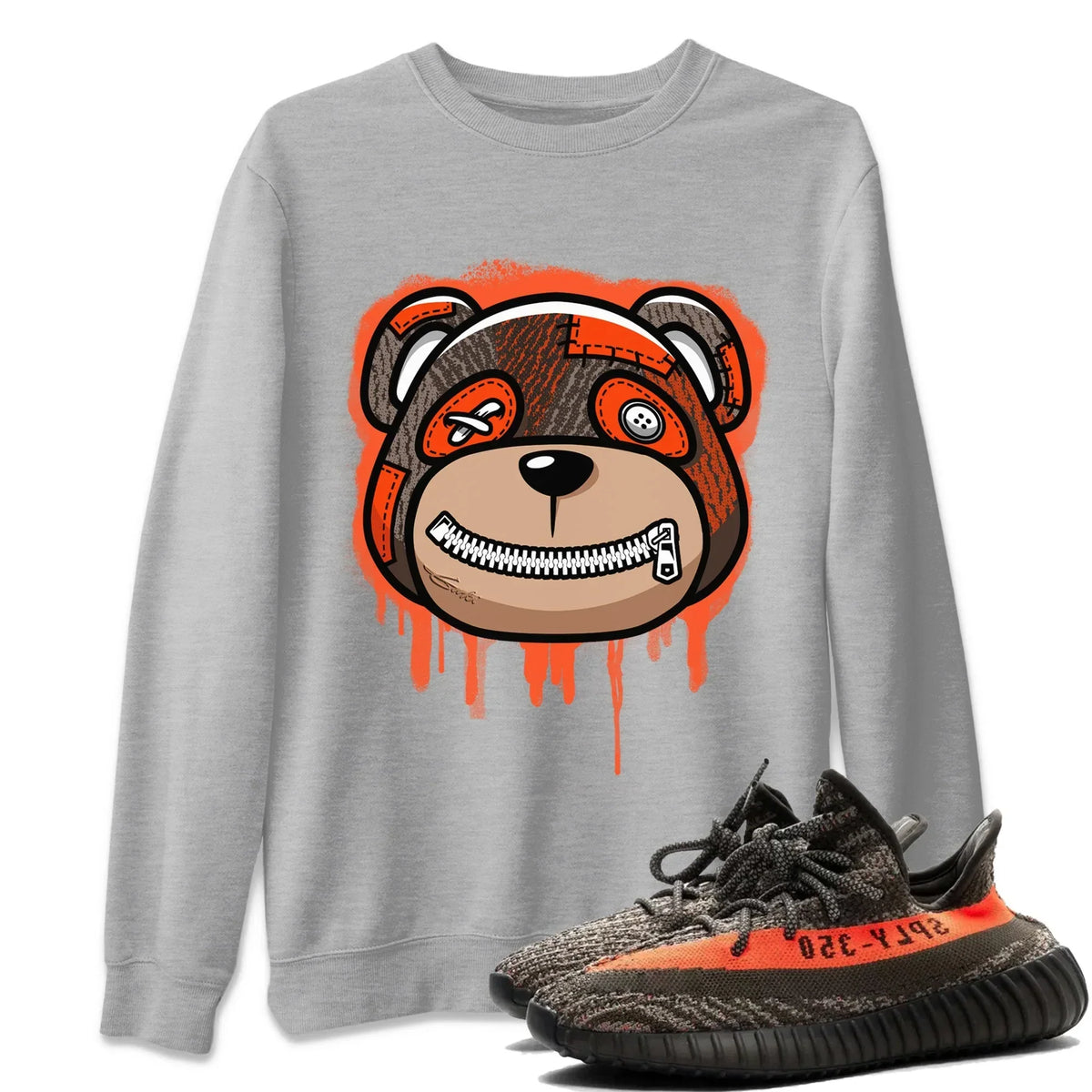 Yeezy 350 Carbon Beluga Shirt To Match Jordans Bear Face Sneaker Tees Yeezy 350 Carbon Beluga Drip Gear Zone Sneaker Matching Clothing Unisex Shirts