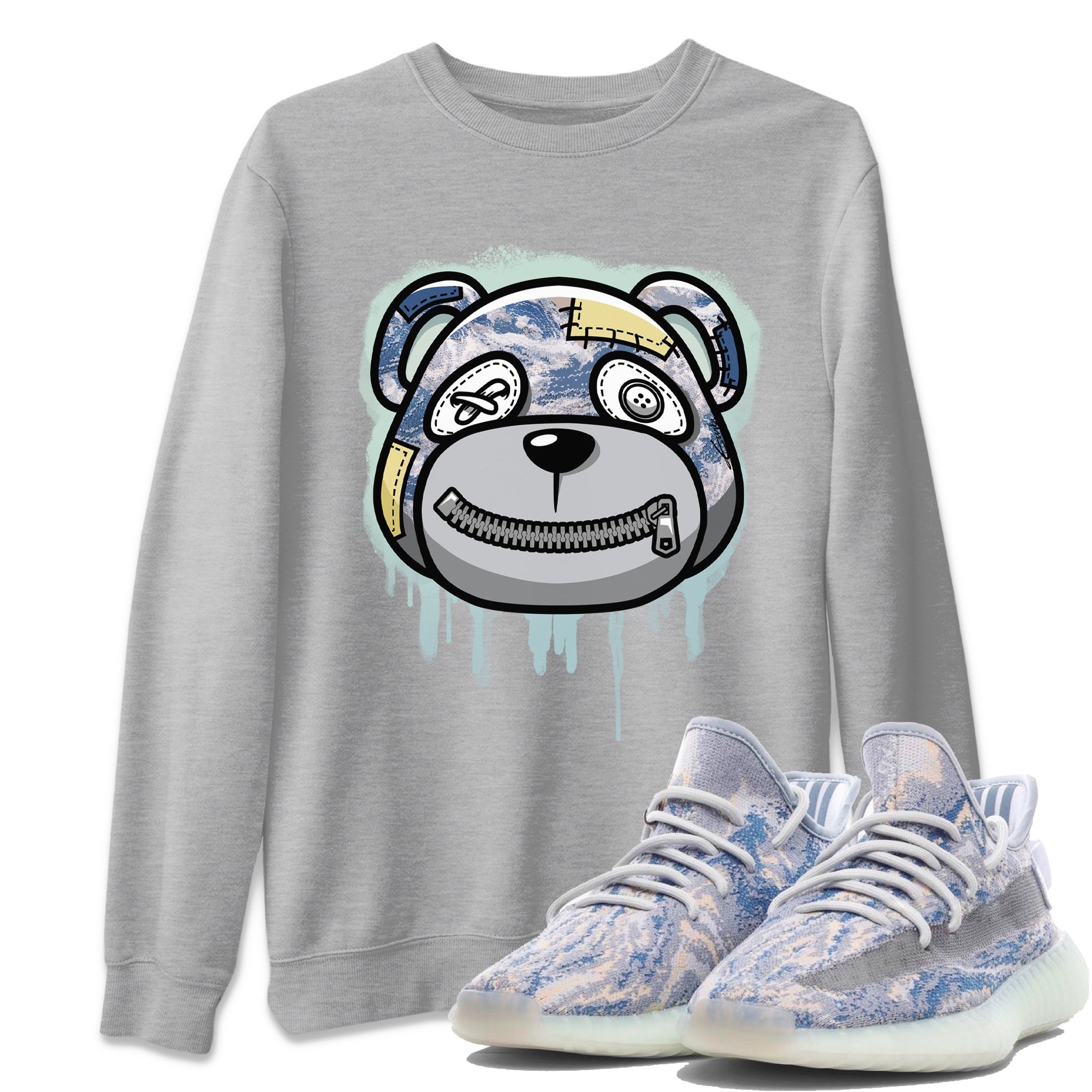 Yeezy 350 MX Blue Shirt To Match Jordans Bear Face Sneaker Tees Yeezy 350 MX Blue Drip Gear Zone Sneaker Matching Clothing Unisex Shirts