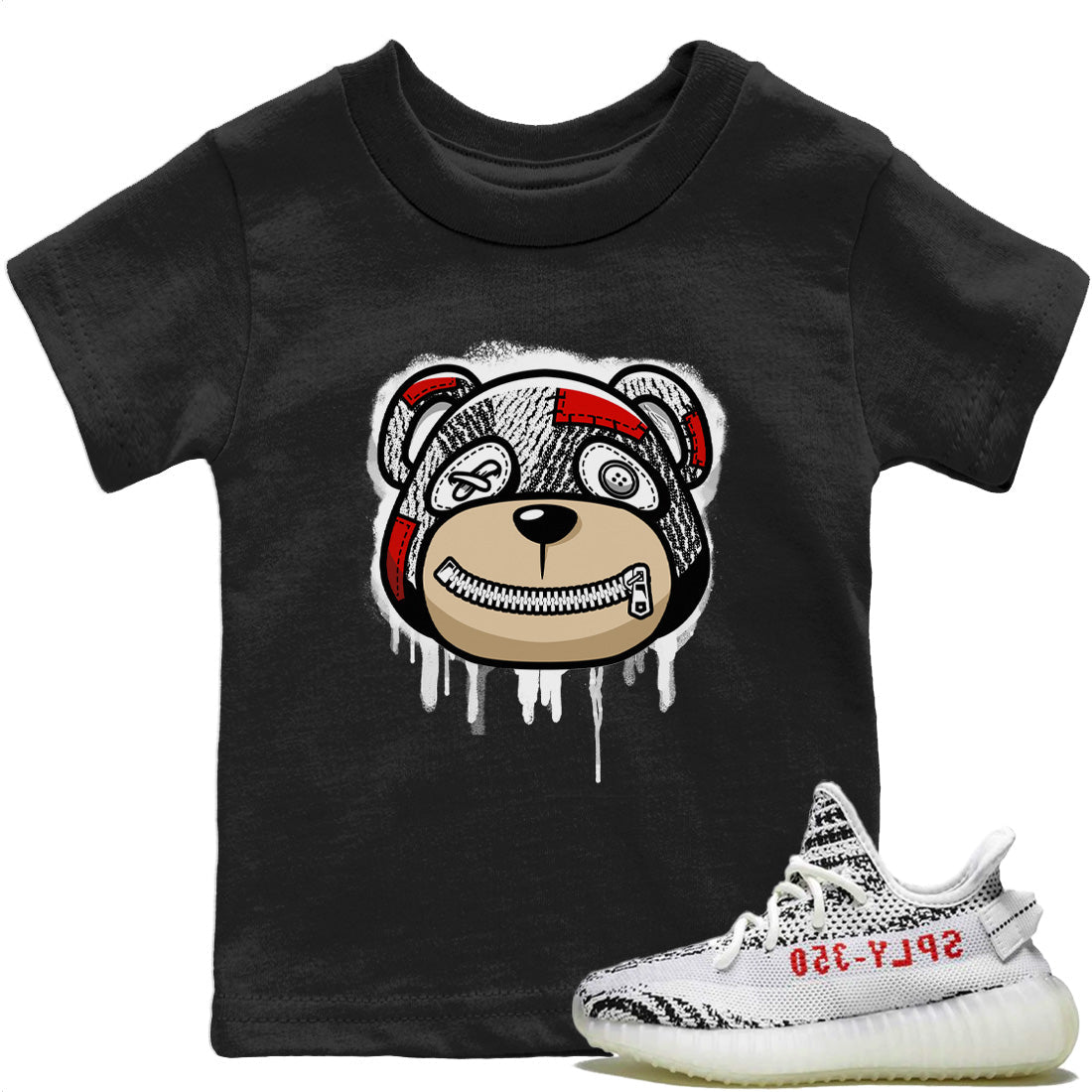 Yeezy 350 Zebra Shirt To Match Jordans Bear Face Sneaker Tees Yeezy 350 Zebra Drip Gear Zone Sneaker Matching Clothing Kids Shirts