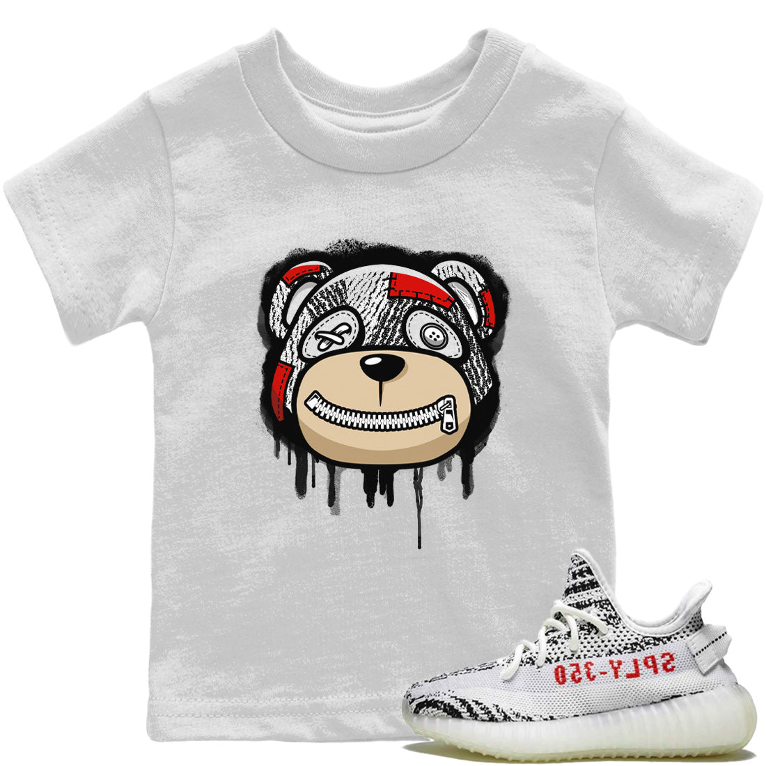 Yeezy 350 Zebra Shirt To Match Jordans Bear Face Sneaker Tees Yeezy 350 Zebra Drip Gear Zone Sneaker Matching Clothing Kids Shirts