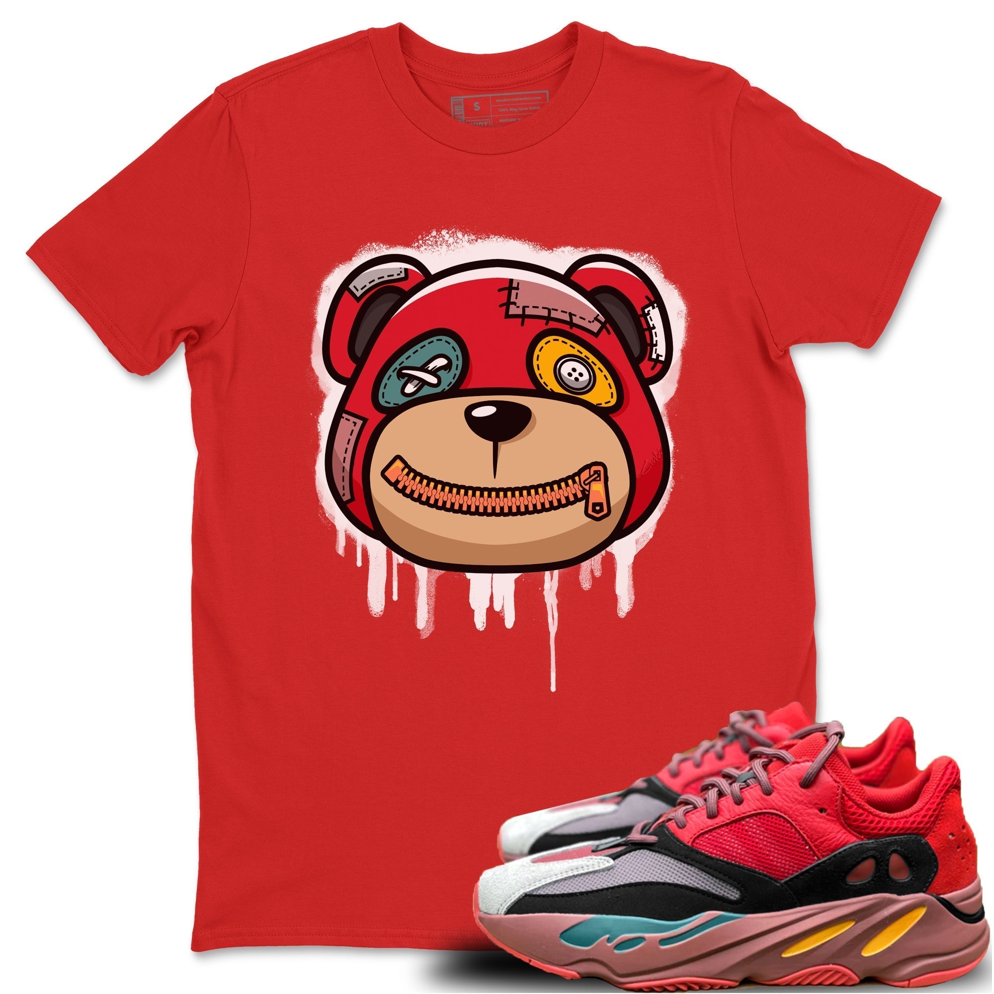 Yeezy 700 Hi-Res Red Shirt To Match Jordans Bear Face Sneaker Tees Yeezy 700 Hi-Res Red Drip Gear Zone Sneaker Matching Clothing Unisex Shirts