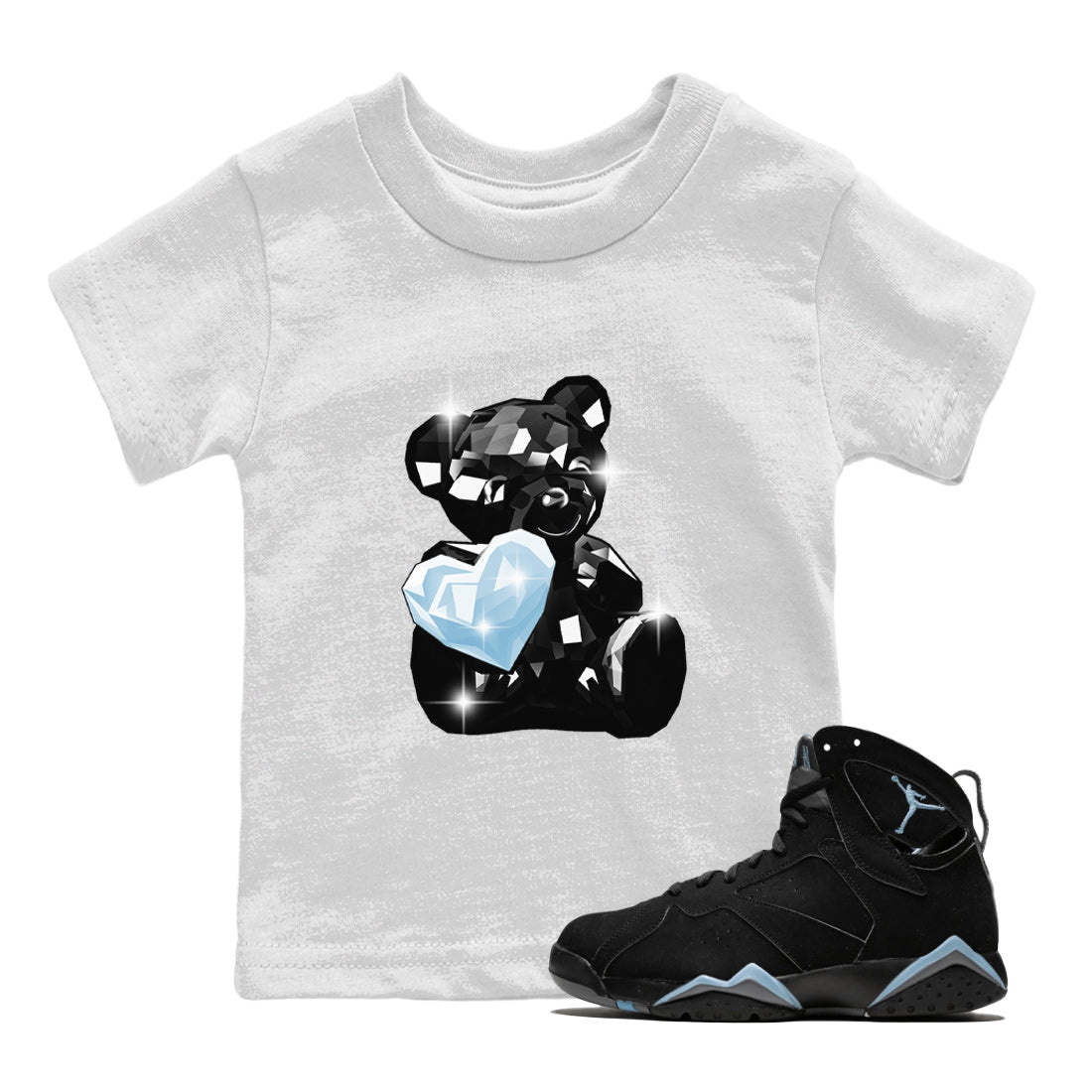 Air Jordan 7 Chambray Sneaker Match Tees Bear Germs Streetwear Sneaker Shirt AJ7 Chambray Drip Gear Zone Sneaker Matching Clothing Kids Shirts White 1