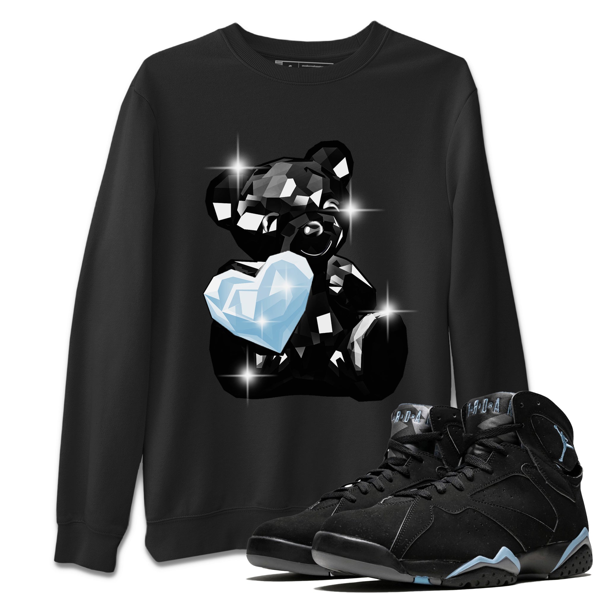 Air Jordan 7 Chambray Sneaker Match Tees Bear Germs Streetwear Sneaker Shirt AJ7 Chambray Drip Gear Zone Sneaker Matching Clothing Unisex Shirts Black 1
