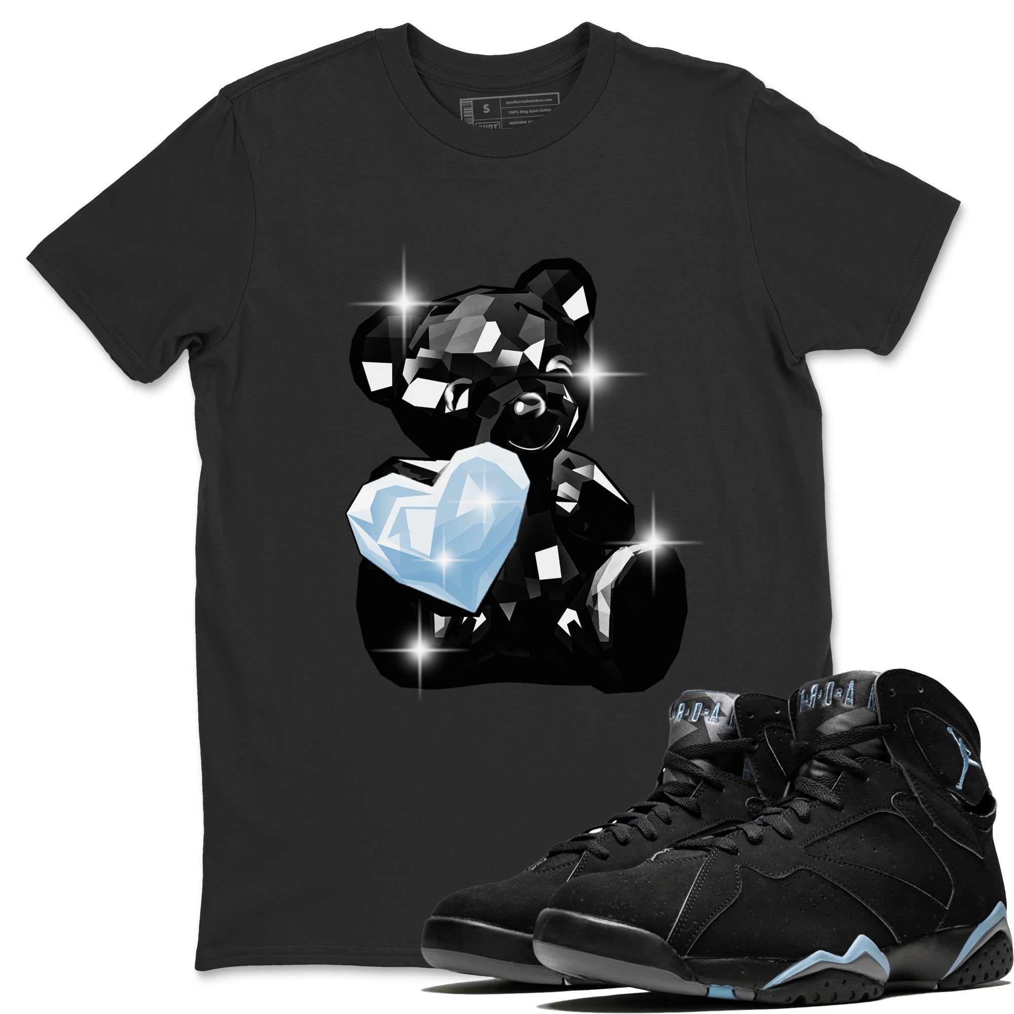 Air Jordan 7 Chambray Sneaker Match Tees Bear Germs Streetwear Sneaker Shirt AJ7 Chambray Drip Gear Zone Sneaker Matching Clothing Unisex Shirts Black 1