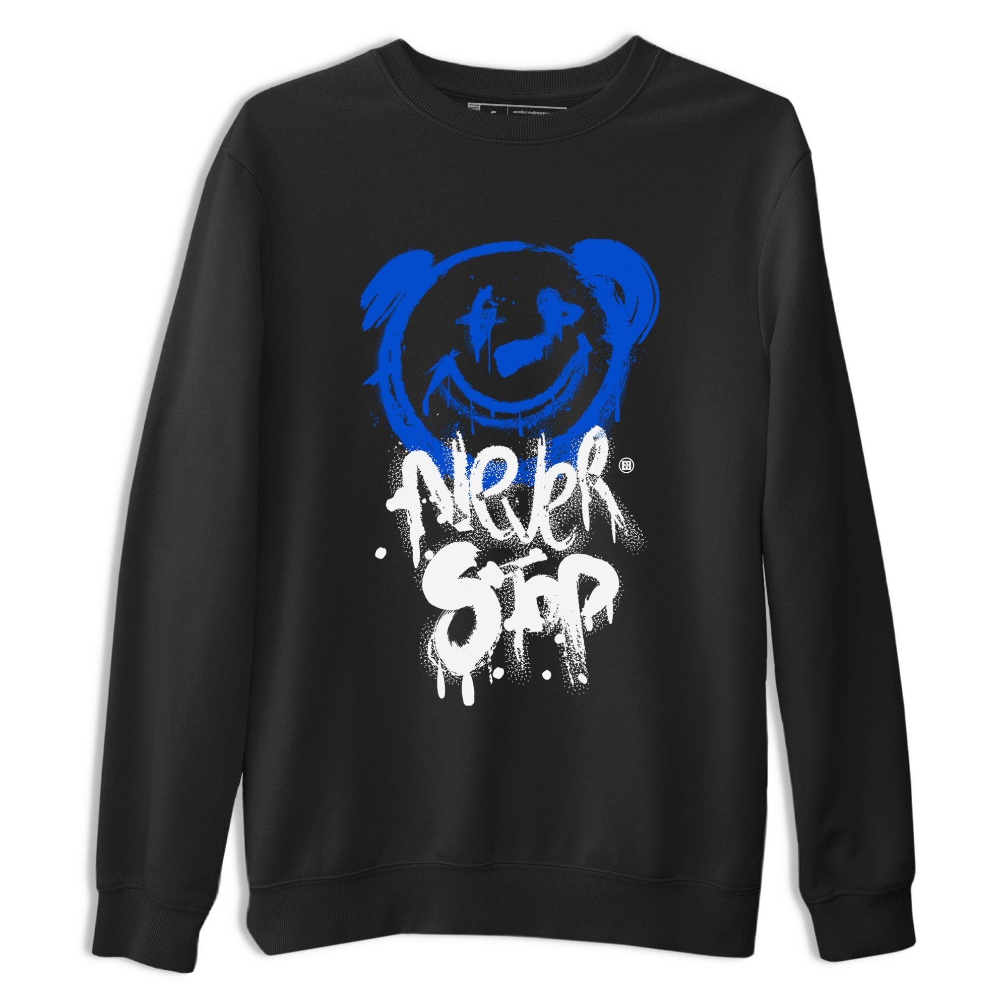 Air Jordan 1 Royal Reimagined shirt to match jordans Bear Never Stop sneaker tees Air Jordan 1 Royal Reimagined Drip Gear Zones Streetwear Casual Fit Black 2 T-Shirt