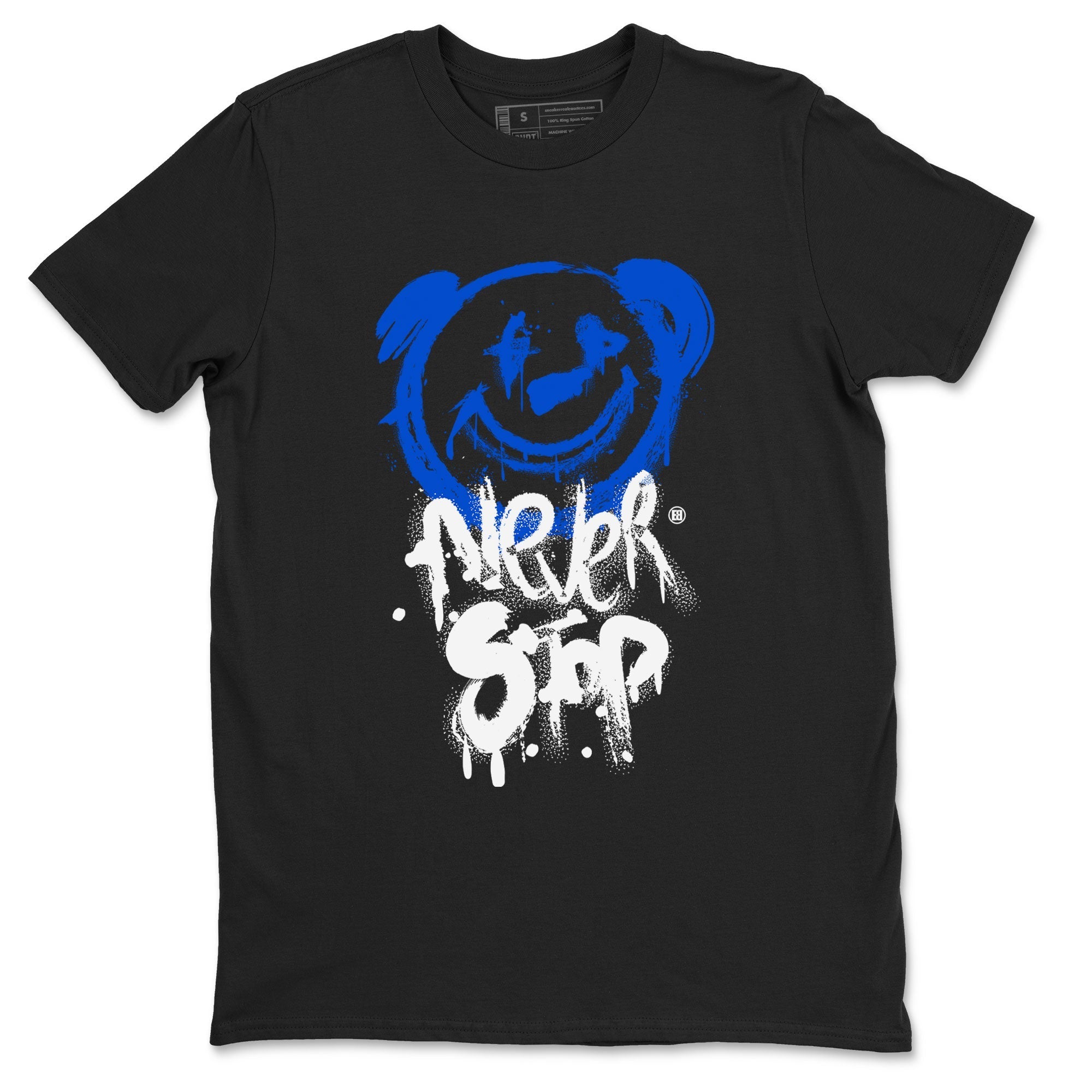 Air Jordan 1 Royal Reimagined shirt to match jordans Bear Never Stop sneaker tees Air Jordan 1 Royal Reimagined Drip Gear Zones Streetwear Casual Fit Black 2 T-Shirt
