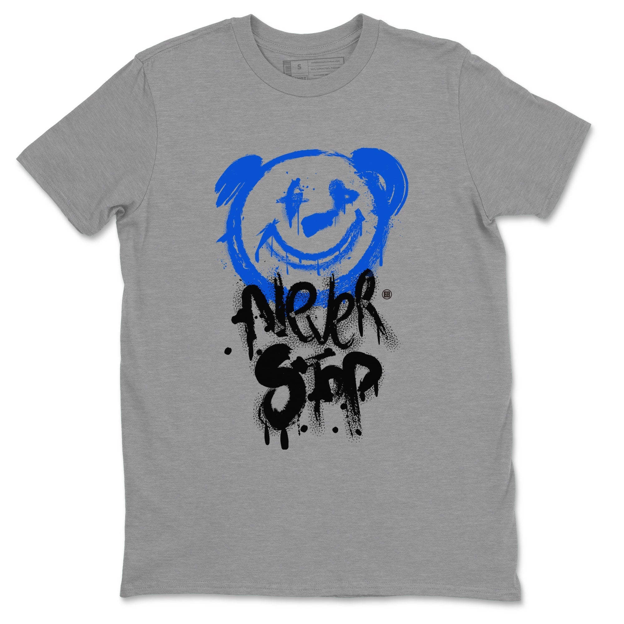 Air Jordan 1 Royal Reimagined shirt to match jordans Bear Never Stop sneaker tees Air Jordan 1 Royal Reimagined Drip Gear Zones Streetwear Casual Fit Heather Grey 2 T-Shirt