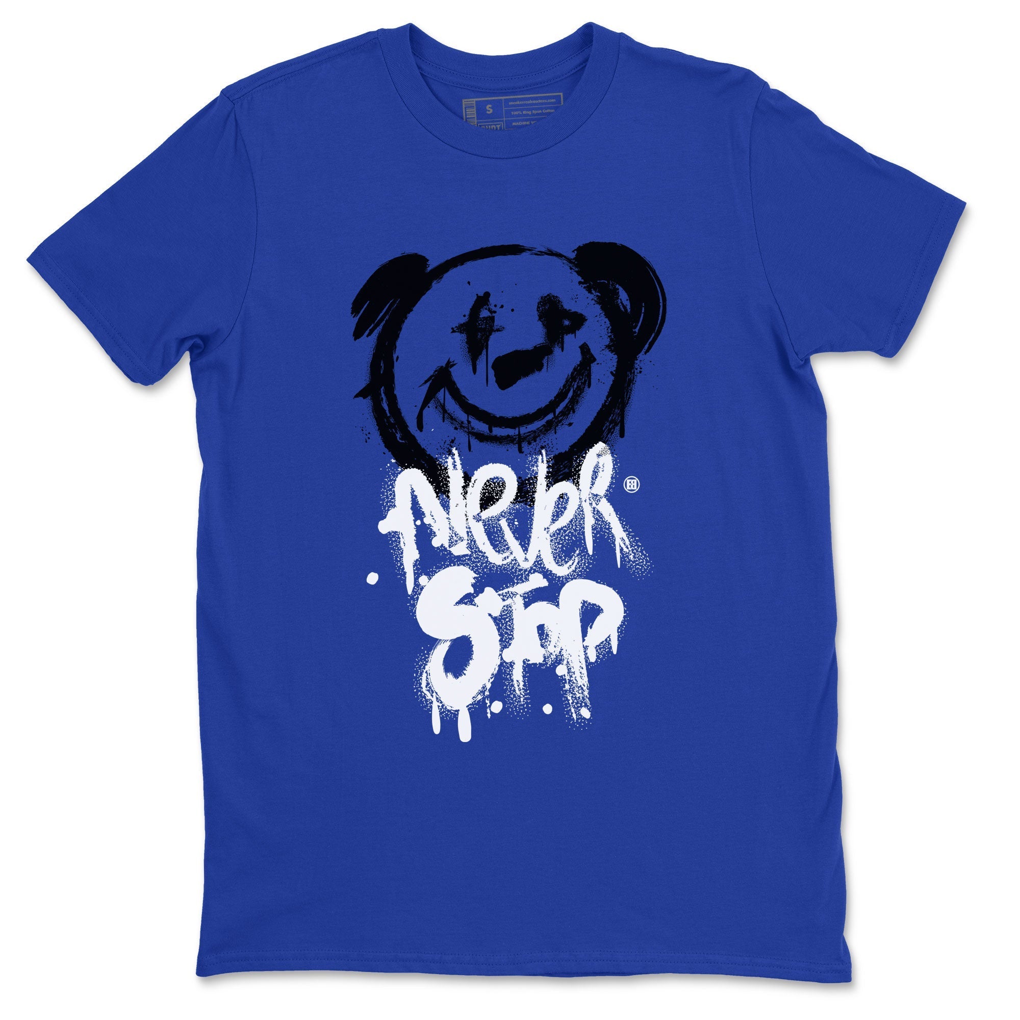 Air Jordan 1 Royal Reimagined shirt to match jordans Bear Never Stop sneaker tees Air Jordan 1 Royal Reimagined Drip Gear Zones Streetwear Casual Fit Royal Blue 2 T-Shirt
