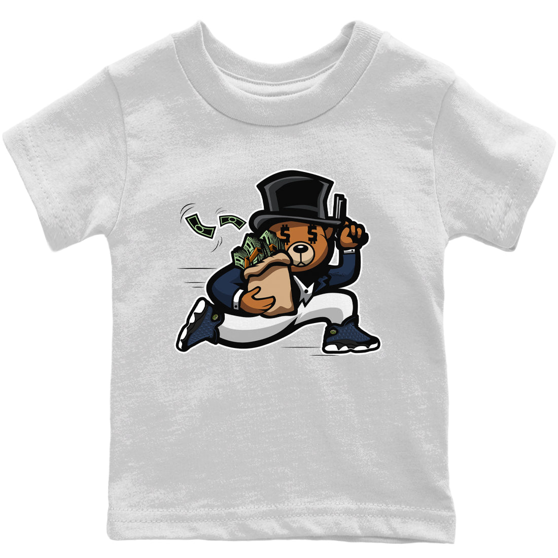 Jordan 13 Brave Blue Sneaker Matching T-Shirt Bear Steals Sneaker Tees Jordan 13 Brave Blue Sneaker Release Tees Kids Shirts
