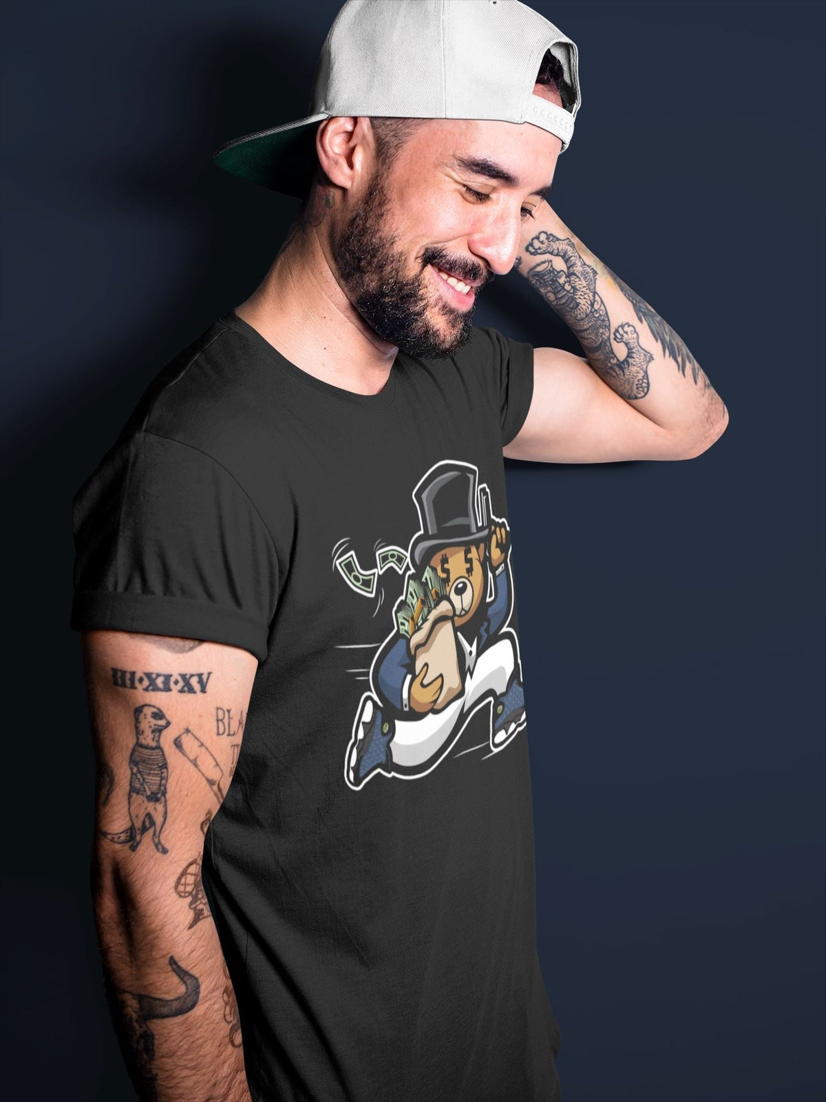 Jordan 13 Brave Blue Sneaker Matching T-Shirt Bear Steals Sneaker Tees Jordan 13 Brave Blue Sneaker Release Tees Crew Neck Tees