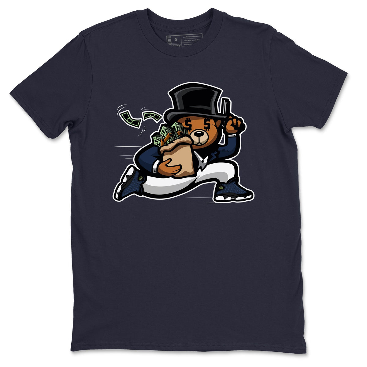 Jordan 13 Brave Blue Sneaker Matching T-Shirt Bear Steals Sneaker Tees Jordan 13 Brave Blue Sneaker Release Tees Crew Neck Tees