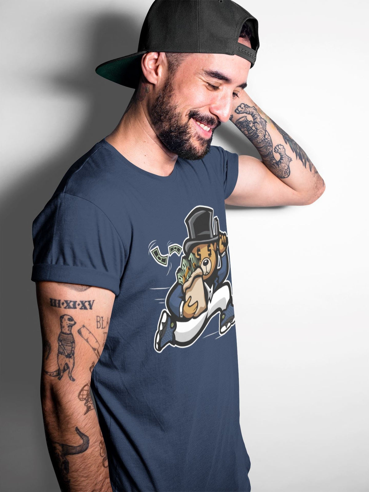 Jordan 13 Brave Blue Sneaker Matching T-Shirt Bear Steals Sneaker Tees Jordan 13 Brave Blue Sneaker Release Tees Crew Neck Tees