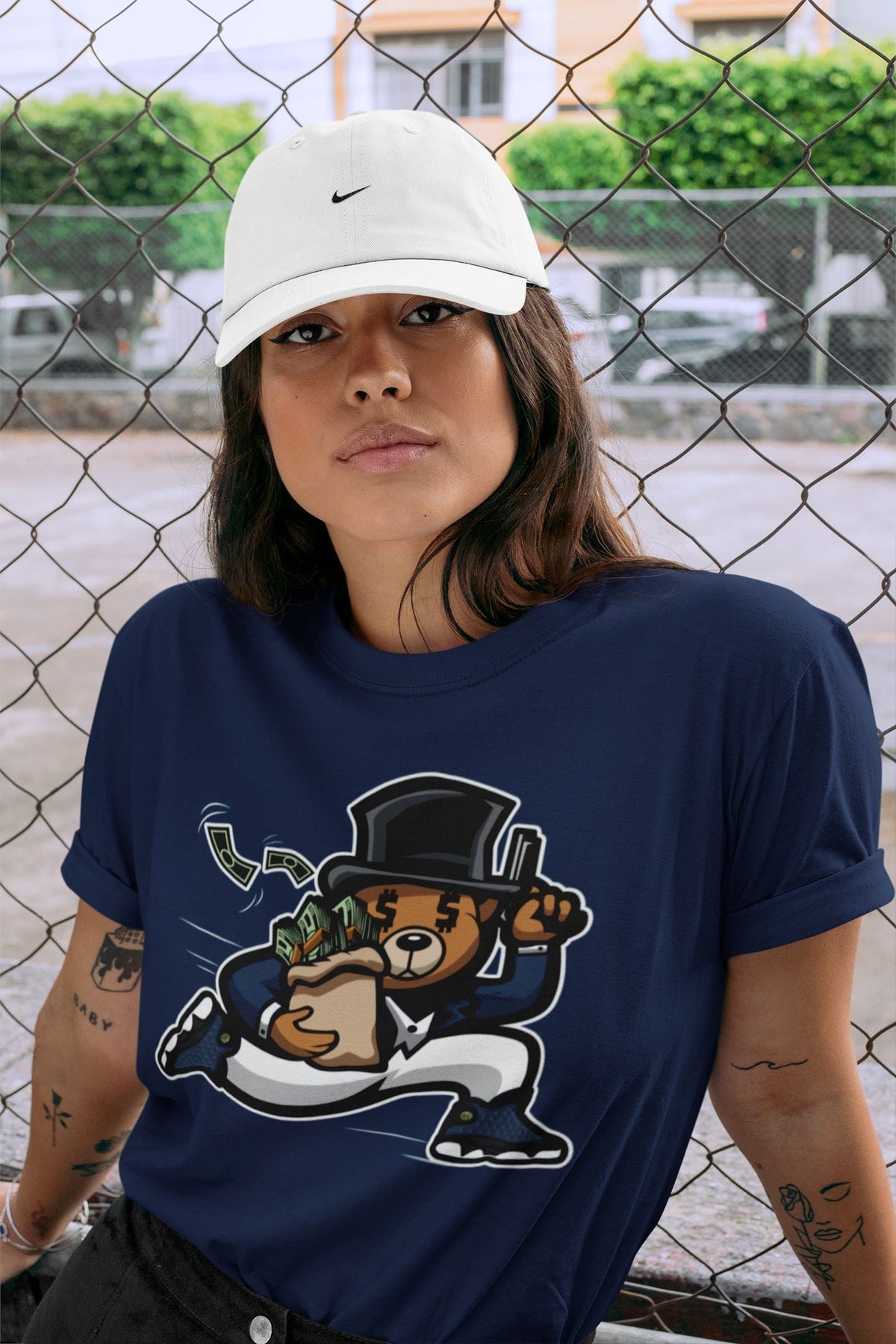 Jordan 13 Brave Blue Sneaker Matching T-Shirt Bear Steals Sneaker Tees Jordan 13 Brave Blue Sneaker Release Tees Crew Neck Tees