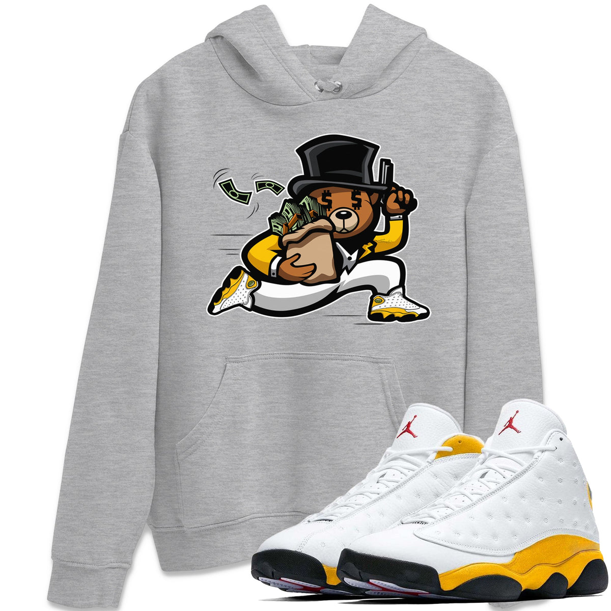 Jordan 13 Del Sol Sneaker Matching T-Shirt Bear Steals Sneaker Tees Jordan 13 Del Sol Sneaker Release Tees Crew Neck Tees