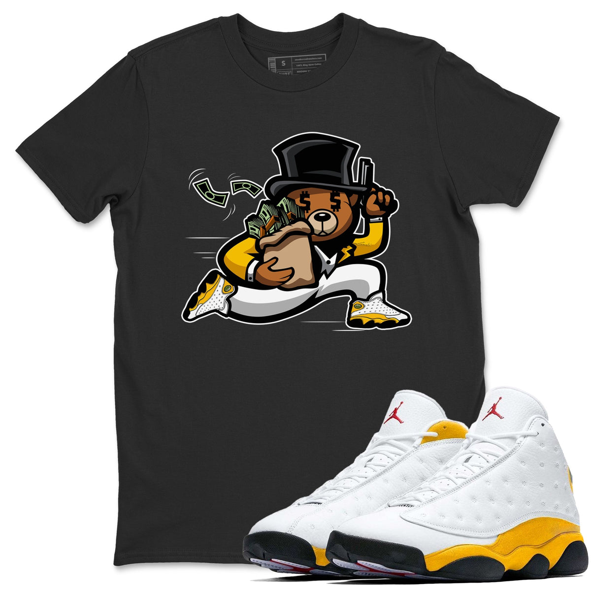 Jordan 13 Del Sol Sneaker Matching T-Shirt Bear Steals Sneaker Tees Jordan 13 Del Sol Sneaker Release Tees Crew Neck Tees