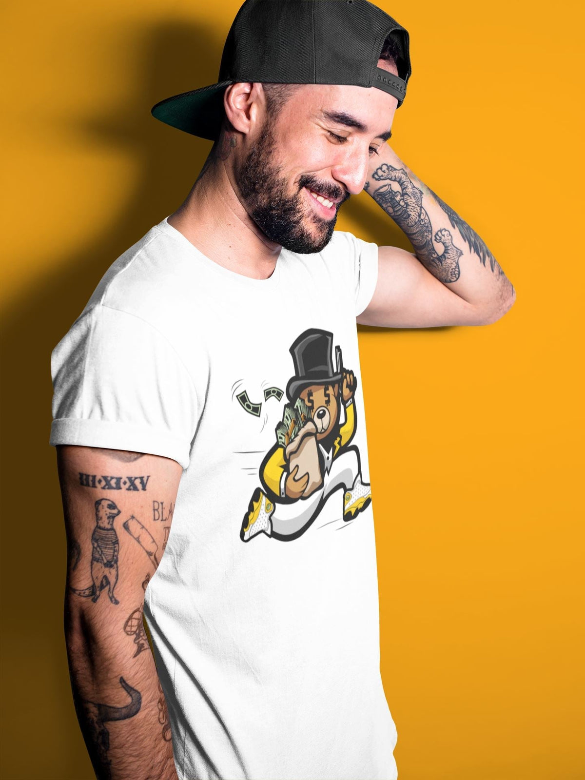 Jordan 13 Del Sol Sneaker Matching T-Shirt Bear Steals Sneaker Tees Jordan 13 Del Sol Sneaker Release Tees Crew Neck Tees