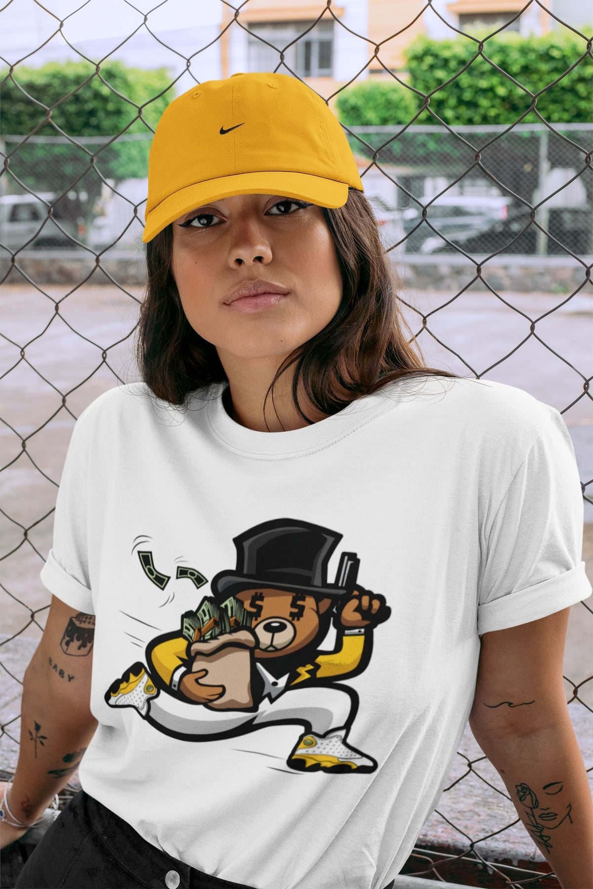 Jordan 13 Del Sol Sneaker Matching T-Shirt Bear Steals Sneaker Tees Jordan 13 Del Sol Sneaker Release Tees Crew Neck Tees