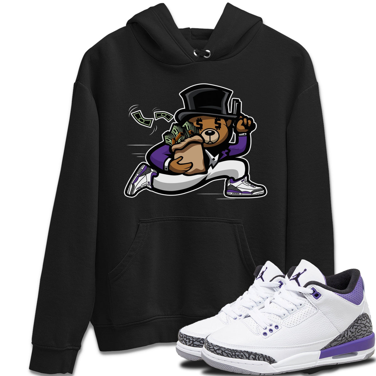 Jordan 3 Dark Iris Sneaker Matching T-Shirt Bear Steals Sneaker Tees Jordan 3 Dark Iris Sneaker Release Tees Crew Neck Tees