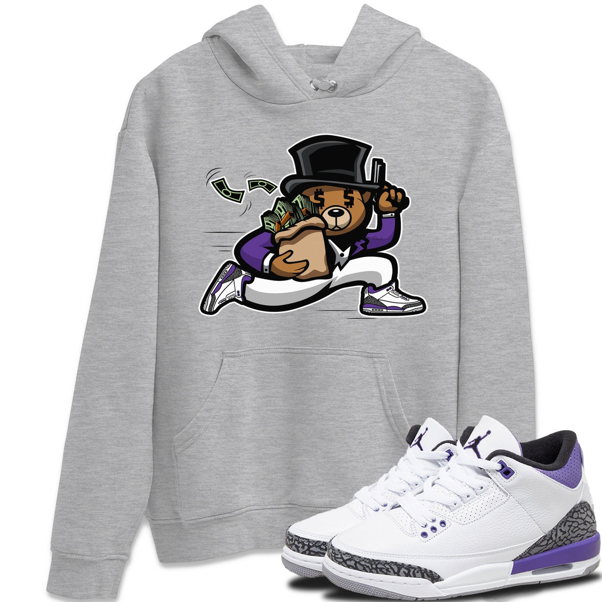 Jordan 3 Dark Iris Sneaker Matching T-Shirt Bear Steals Sneaker Tees Jordan 3 Dark Iris Sneaker Release Tees Crew Neck Tees