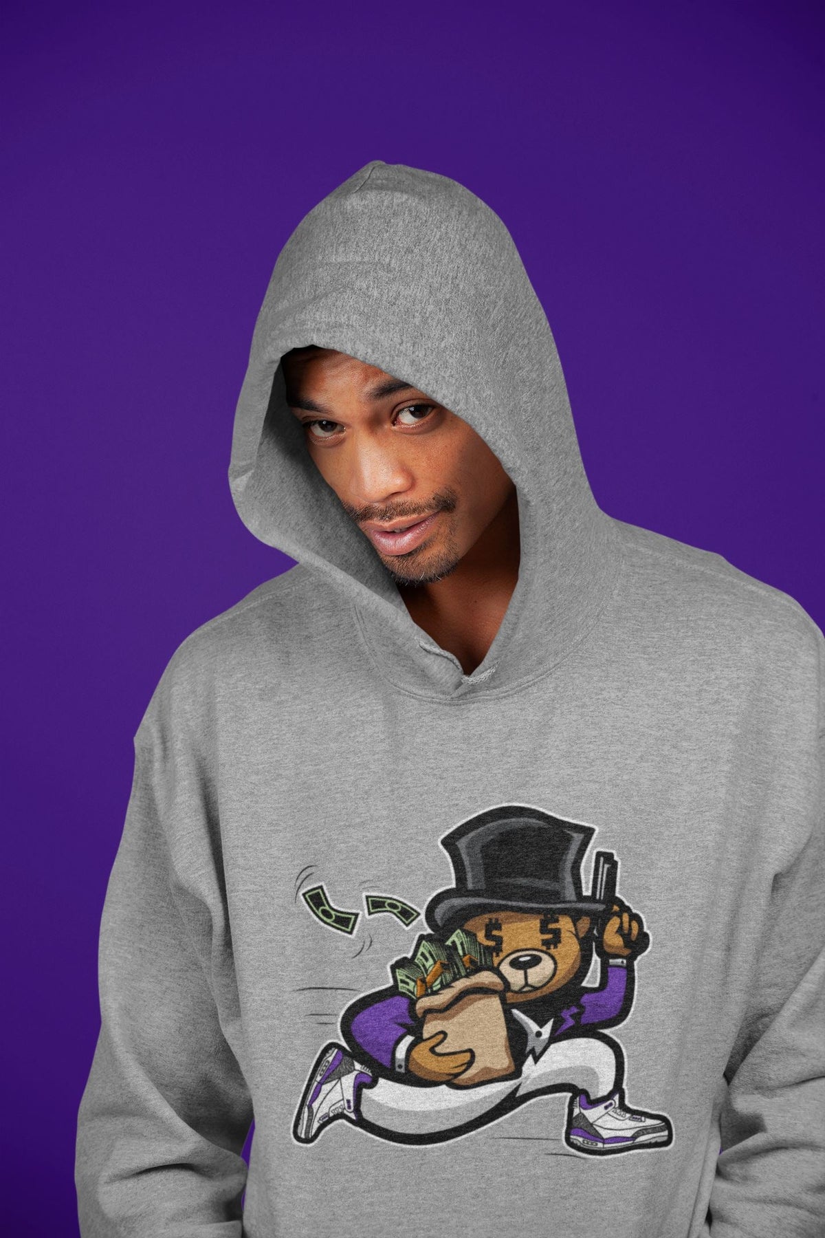Jordan 3 Dark Iris Sneaker Matching T-Shirt Bear Steals Sneaker Tees Jordan 3 Dark Iris Sneaker Release Tees Crew Neck Tees