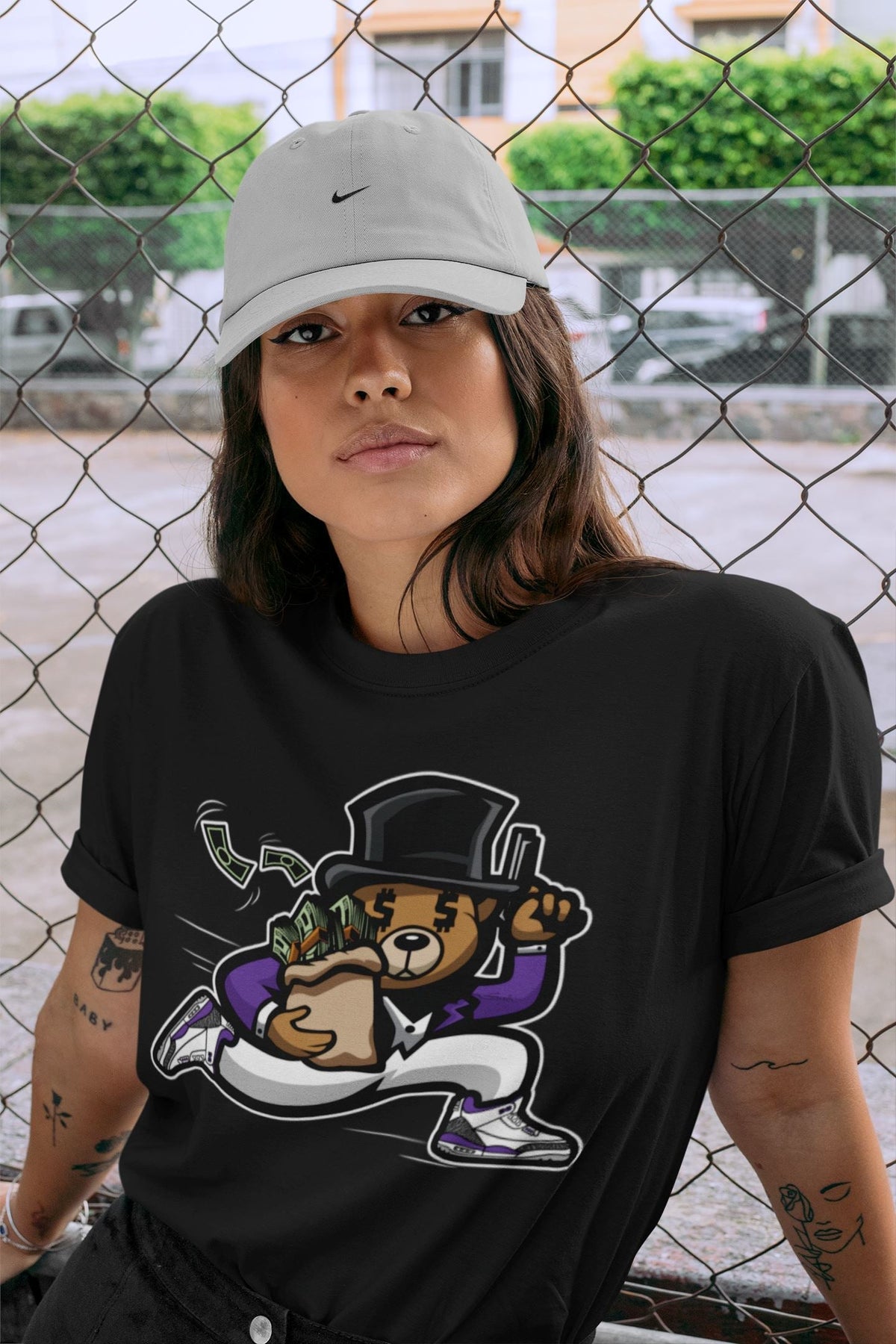 Jordan 3 Dark Iris Sneaker Matching T-Shirt Bear Steals Sneaker Tees Jordan 3 Dark Iris Sneaker Release Tees Crew Neck Tees