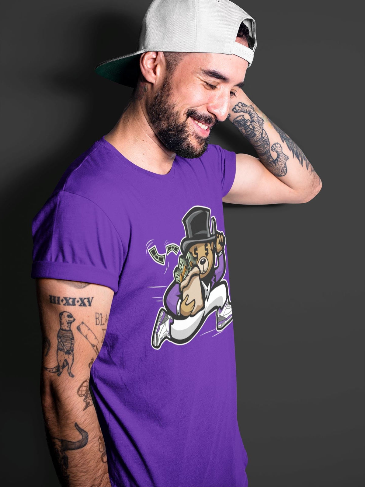 Jordan 3 Dark Iris Sneaker Matching T-Shirt Bear Steals Sneaker Tees Jordan 3 Dark Iris Sneaker Release Tees Crew Neck Tees