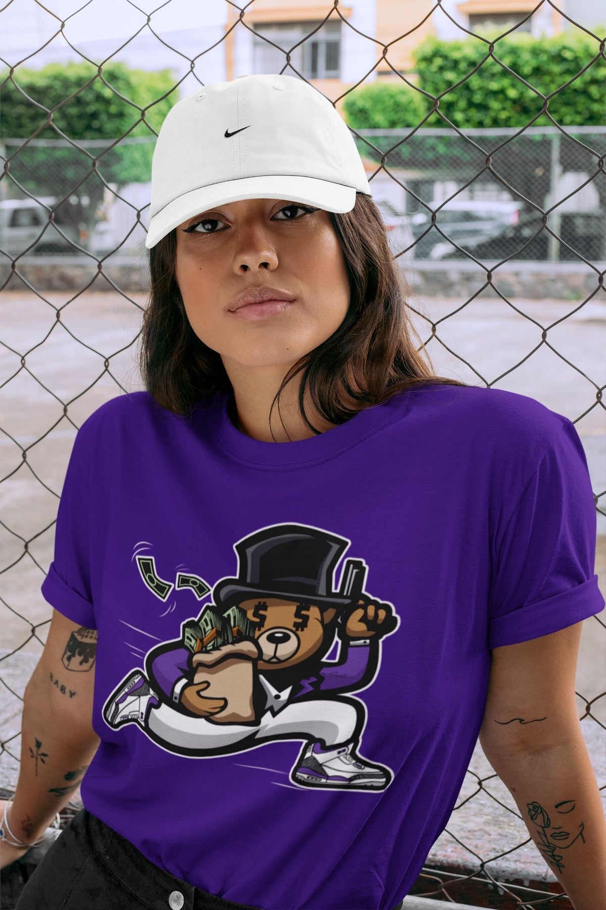 Jordan 3 Dark Iris Sneaker Matching T-Shirt Bear Steals Sneaker Tees Jordan 3 Dark Iris Sneaker Release Tees Crew Neck Tees