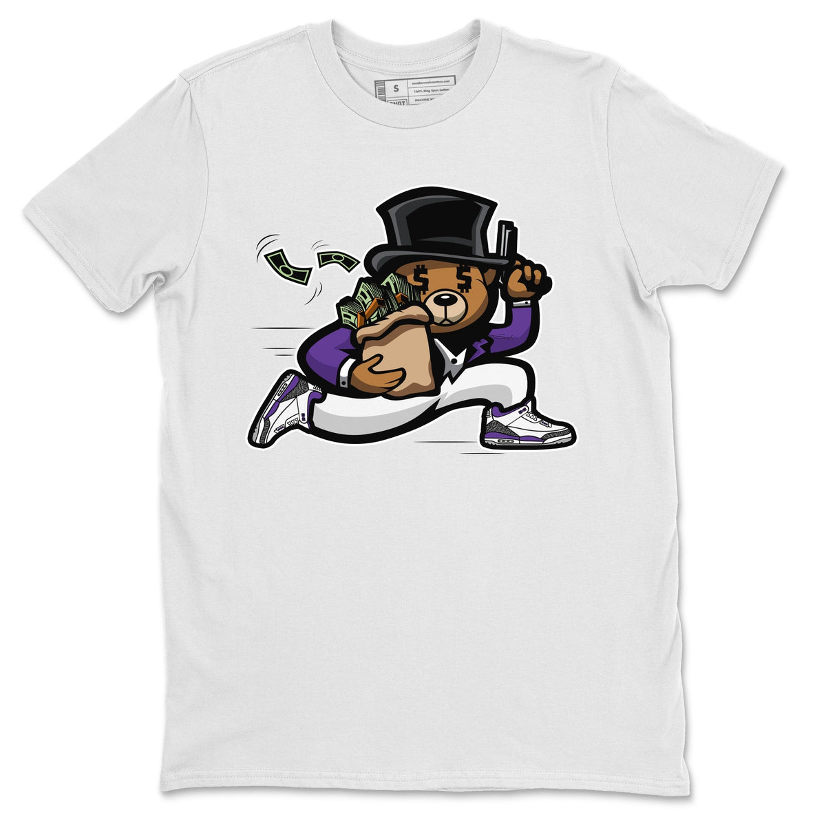 Jordan 3 Dark Iris Sneaker Matching T-Shirt Bear Steals Sneaker Tees Jordan 3 Dark Iris Sneaker Release Tees Crew Neck Tees