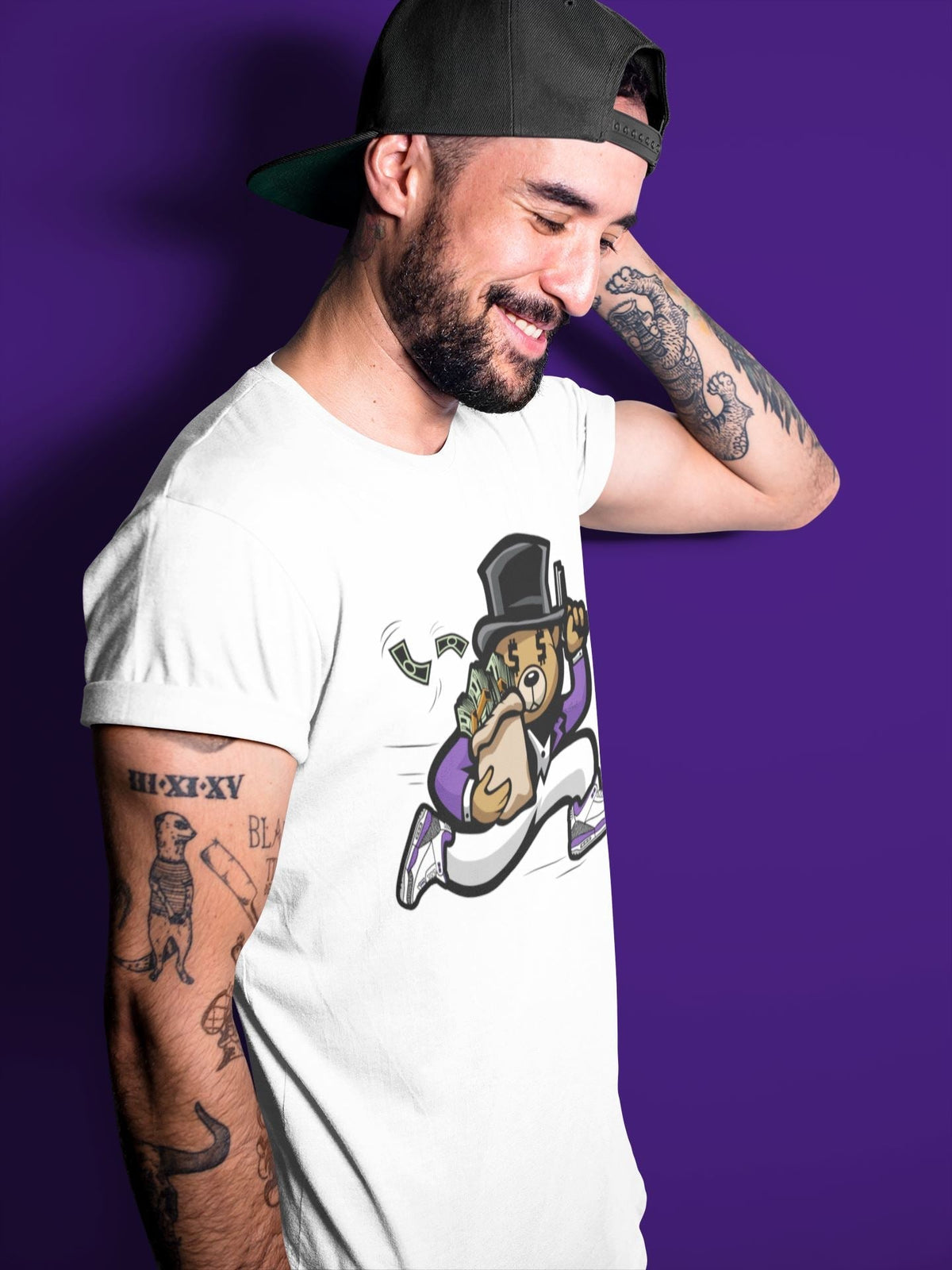 Jordan 3 Dark Iris Sneaker Matching T-Shirt Bear Steals Sneaker Tees Jordan 3 Dark Iris Sneaker Release Tees Crew Neck Tees