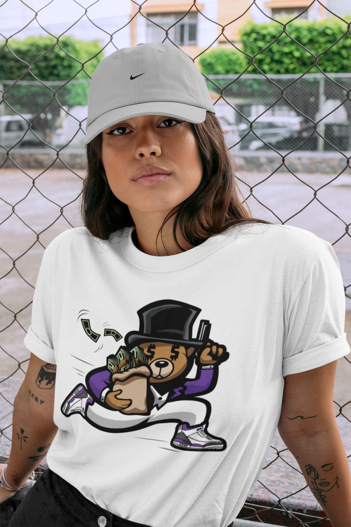 Jordan 3 Dark Iris Sneaker Matching T-Shirt Bear Steals Sneaker Tees Jordan 3 Dark Iris Sneaker Release Tees Crew Neck Tees