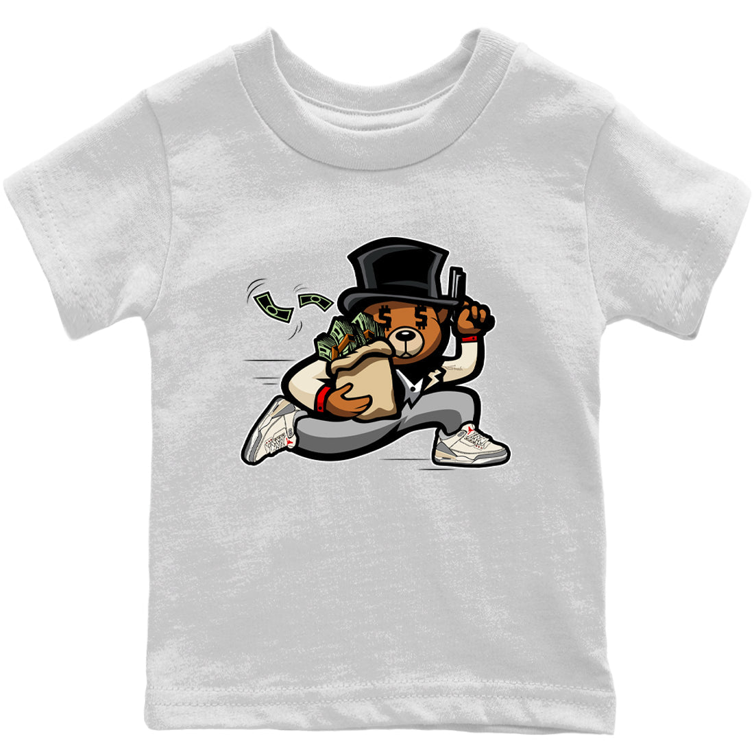 Jordan 3 Muslin Sneaker Matching T-Shirt Bear Steals Sneaker Tees Jordan 3 Muslin Sneaker Release Tees Kids Shirts