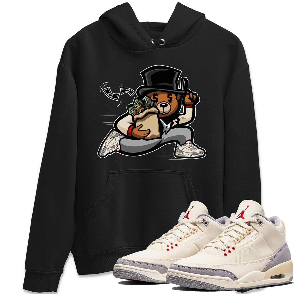 Jordan 3 Muslin Sneaker Matching T-Shirt Bear Steals Sneaker Tees Jordan 3 Muslin Sneaker Release Tees Crew Neck Tees
