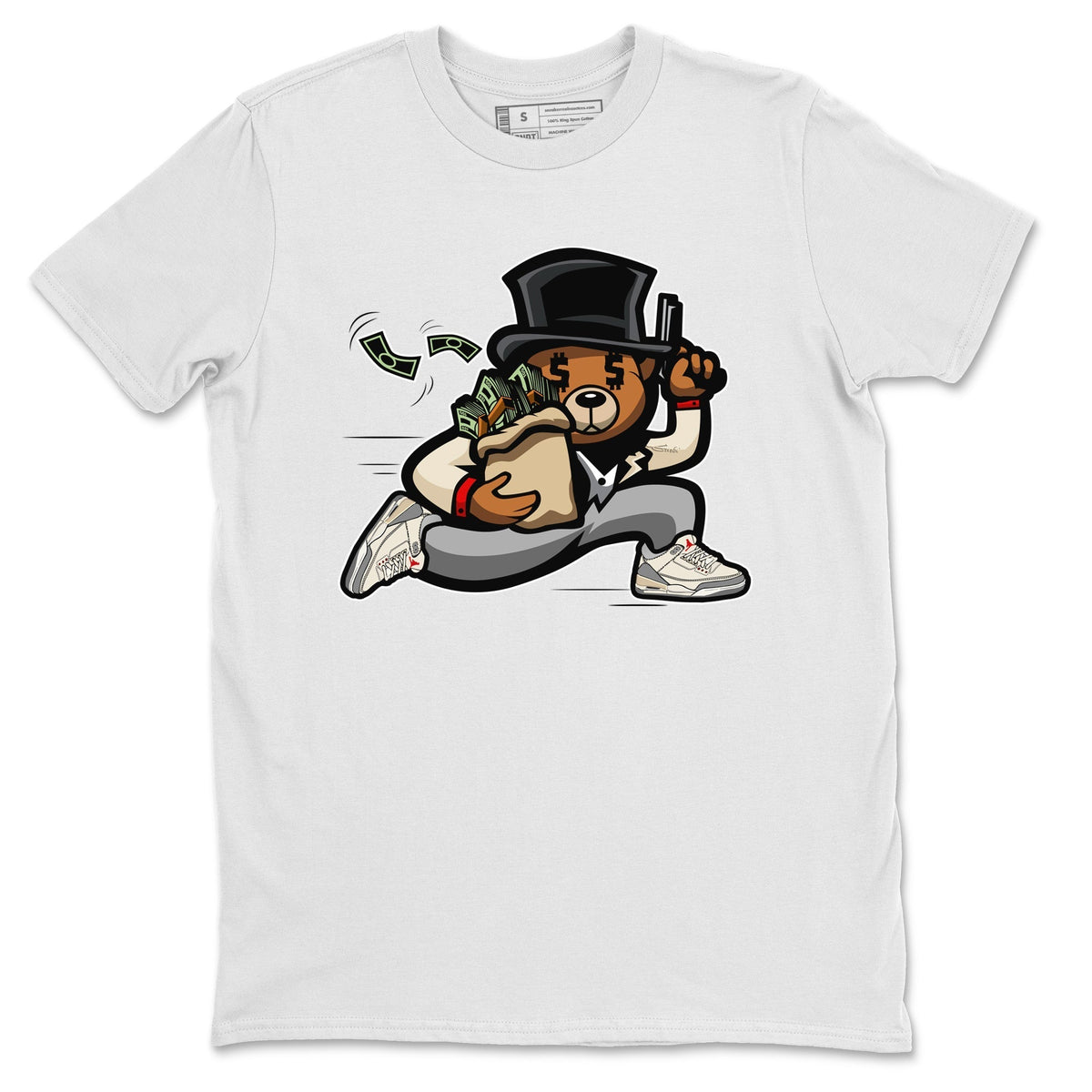 Jordan 3 Muslin Sneaker Matching T-Shirt Bear Steals Sneaker Tees Jordan 3 Muslin Sneaker Release Tees Crew Neck Tees