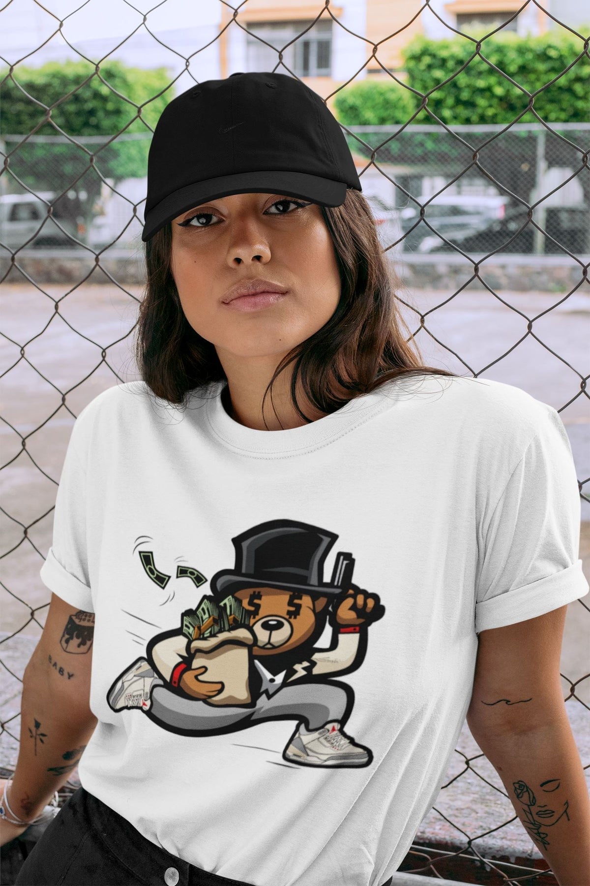 Jordan 3 Muslin Sneaker Matching T-Shirt Bear Steals Sneaker Tees Jordan 3 Muslin Sneaker Release Tees Crew Neck Tees