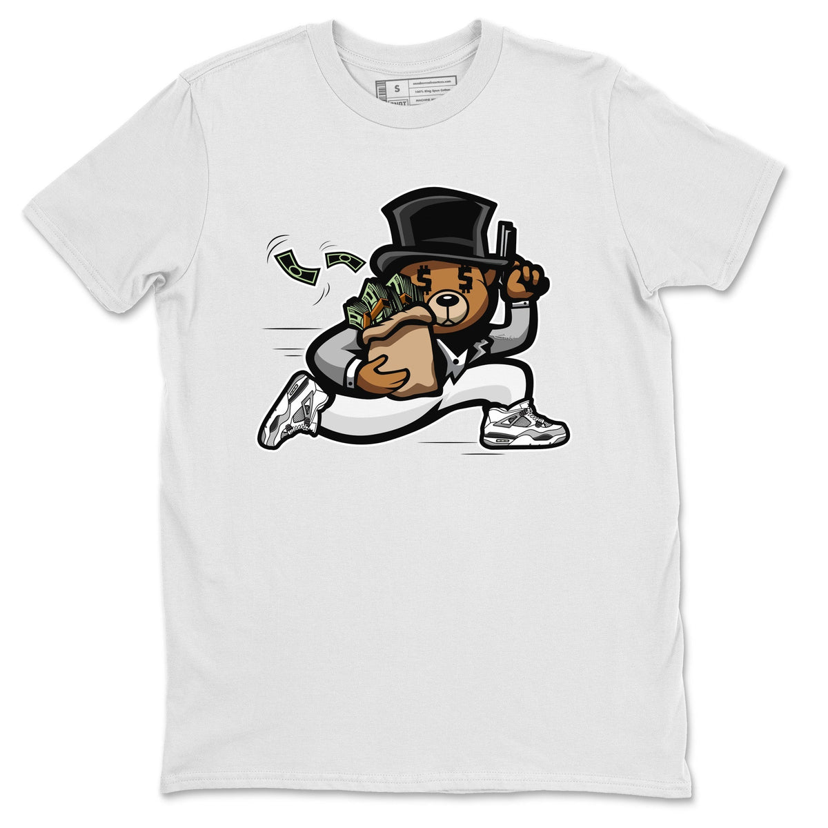 Jordan 4 Military Black Sneaker Matching T-Shirt Bear Steals Sneaker Tees Jordan 4 Military Black Sneaker Release Tees Crew Neck Tees