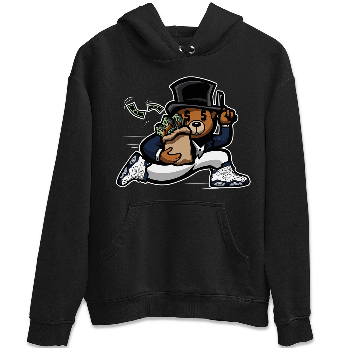 Jordan 6 Midnight Navy Sneaker Matching T-Shirt Bear Steals Sneaker Tees Jordan 6 Midnight Navy Sneaker Release Tees Crew Neck Tees