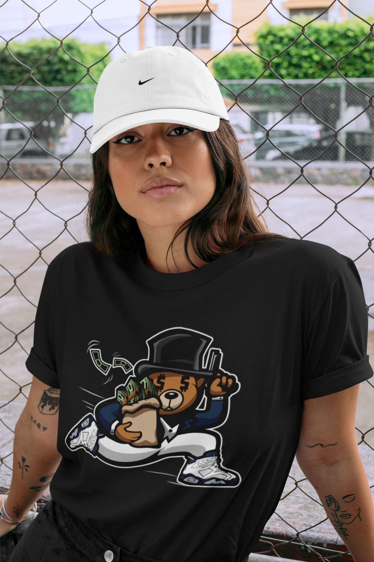 Jordan 6 Midnight Navy Sneaker Matching T-Shirt Bear Steals Sneaker Tees Jordan 6 Midnight Navy Sneaker Release Tees Crew Neck Tees