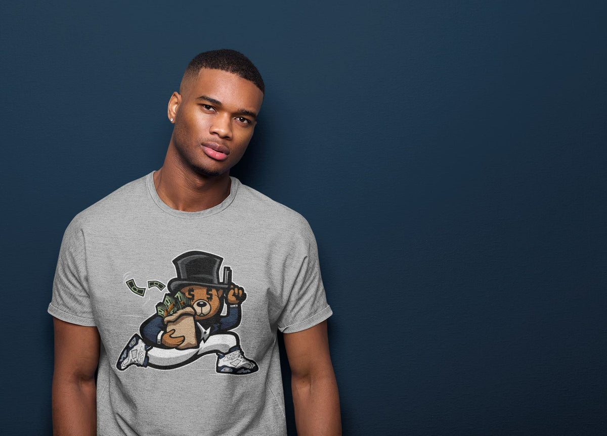 Jordan 6 Midnight Navy Sneaker Matching T-Shirt Bear Steals Sneaker Tees Jordan 6 Midnight Navy Sneaker Release Tees Crew Neck Tees