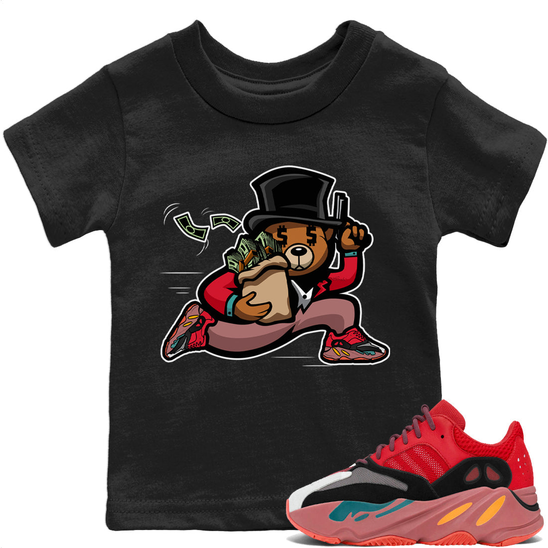Yeezy 700 Hi-Res Red Shirt To Match Jordans Bear Steals Sneaker Tees Yeezy 700 Hi-Res Red Drip Gear Zone Sneaker Matching Clothing Kids Shirts