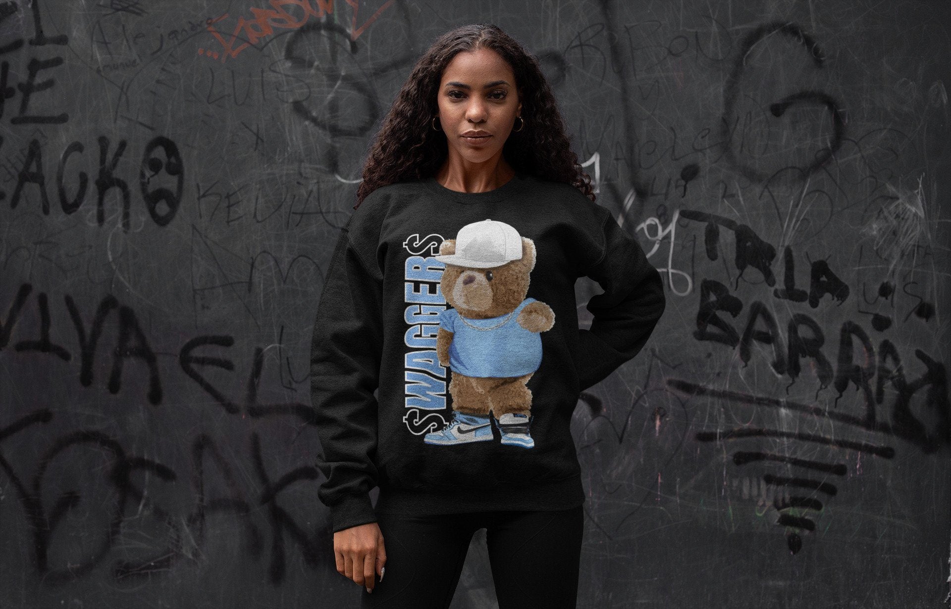 Jordan 1 University Blue Shirt To Match Jordans Bear Swaggers Sneaker Tees Jordan 1 University Blue Drip Gear Zone Sneaker Matching Clothing Unisex Shirts