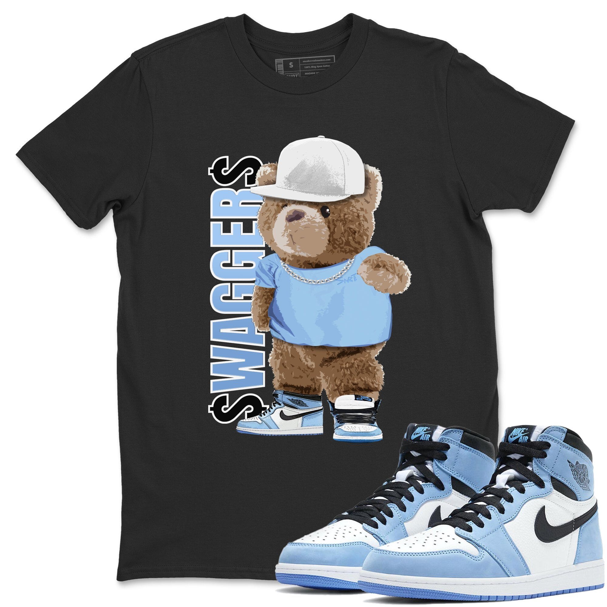 Jordan 1 University Blue Shirt To Match Jordans Bear Swaggers Sneaker Tees Jordan 1 University Blue Drip Gear Zone Sneaker Matching Clothing Unisex Shirts