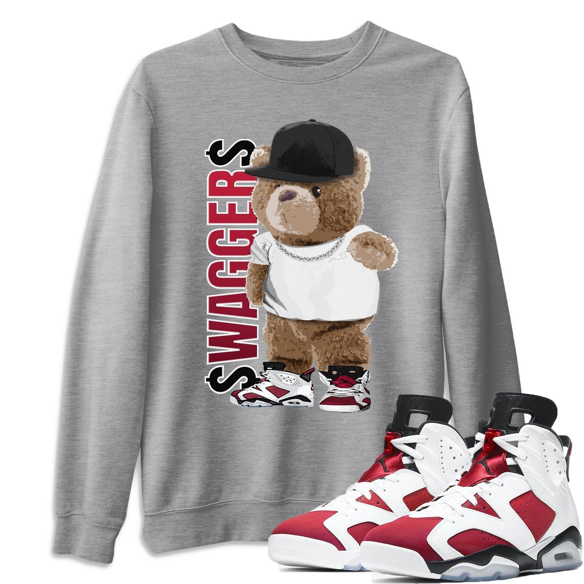 Jordan 6 Carmine Shirt To Match Jordans Bear Swaggers Sneaker Tees Jordan 6 Carmine Drip Gear Zone Sneaker Matching Clothing Unisex Shirts