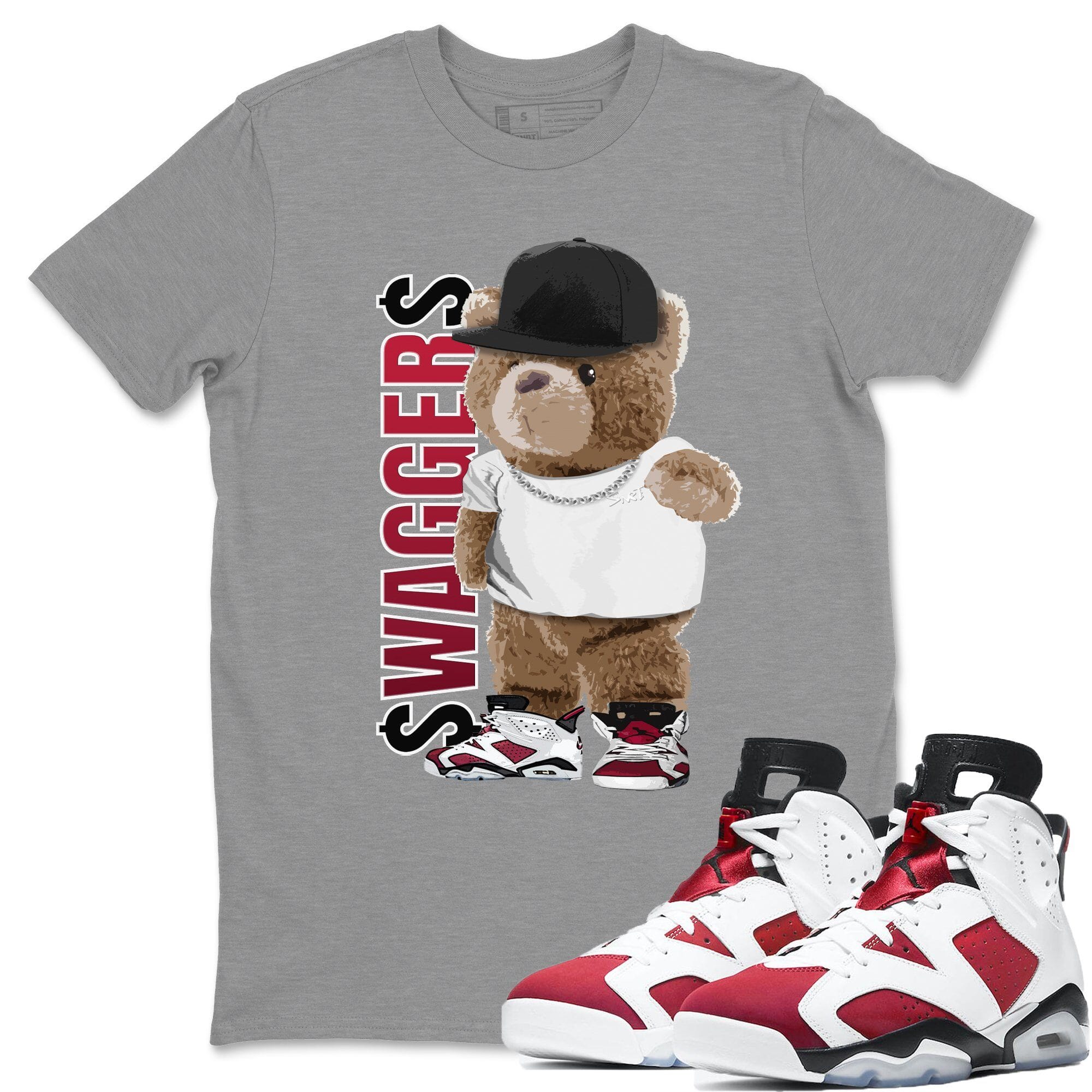 Jordan 6 Carmine Shirt To Match Jordans Bear Swaggers Sneaker Tees Jordan 6 Carmine Drip Gear Zone Sneaker Matching Clothing Unisex Shirts